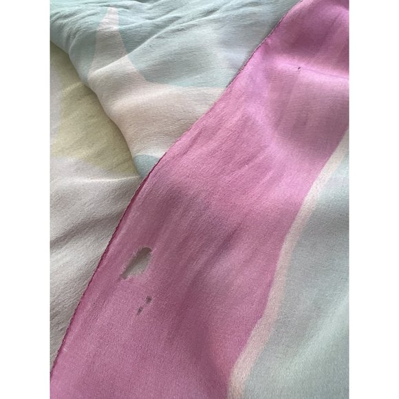 Vintage Floral Mid Print Shawl Silk Scarf Lightweight Neck Wrap Bandana Fashion - Picture 4 of 6